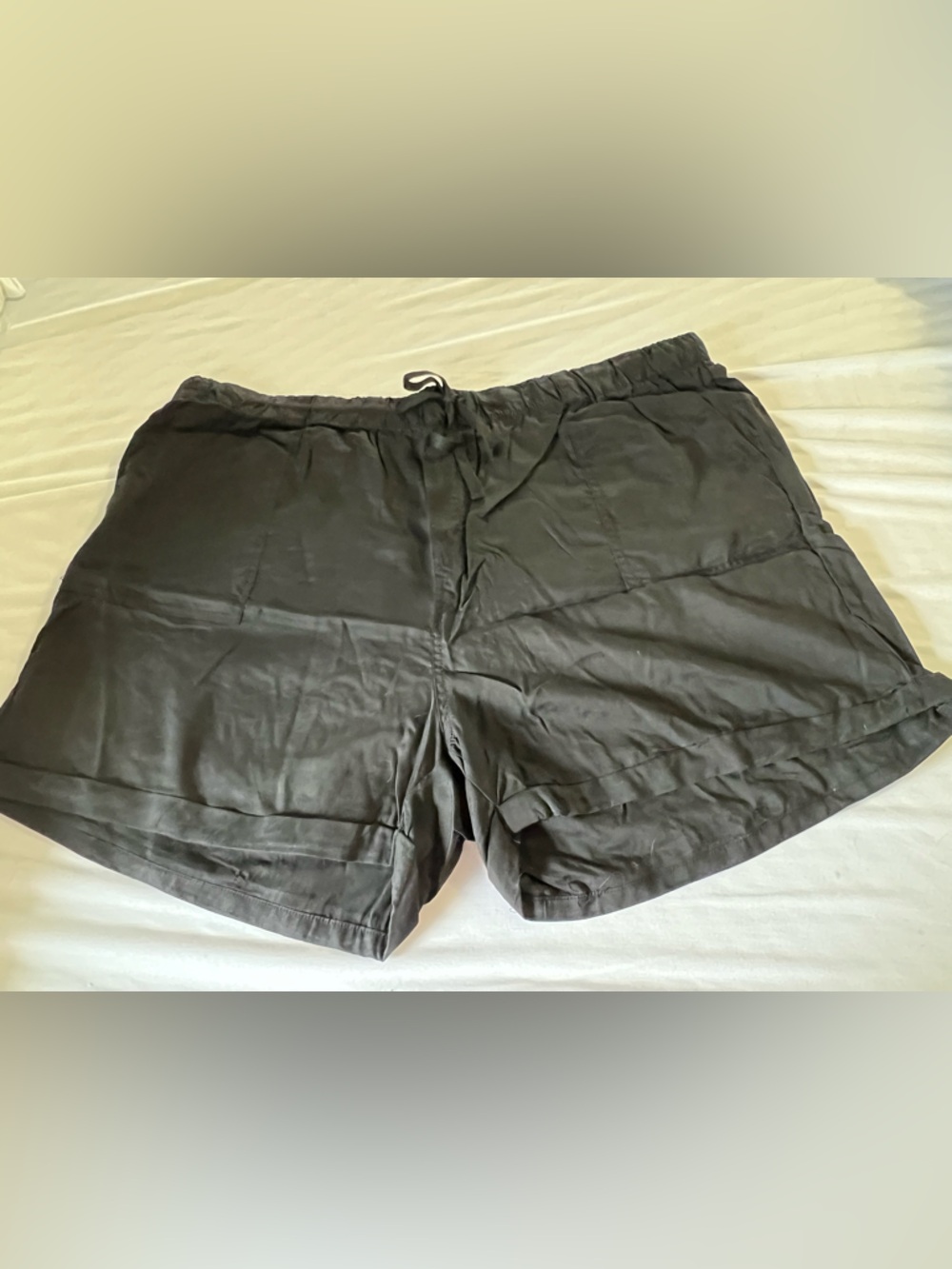 Women’s Black Elastic Waist Lounge Shorts 3XL